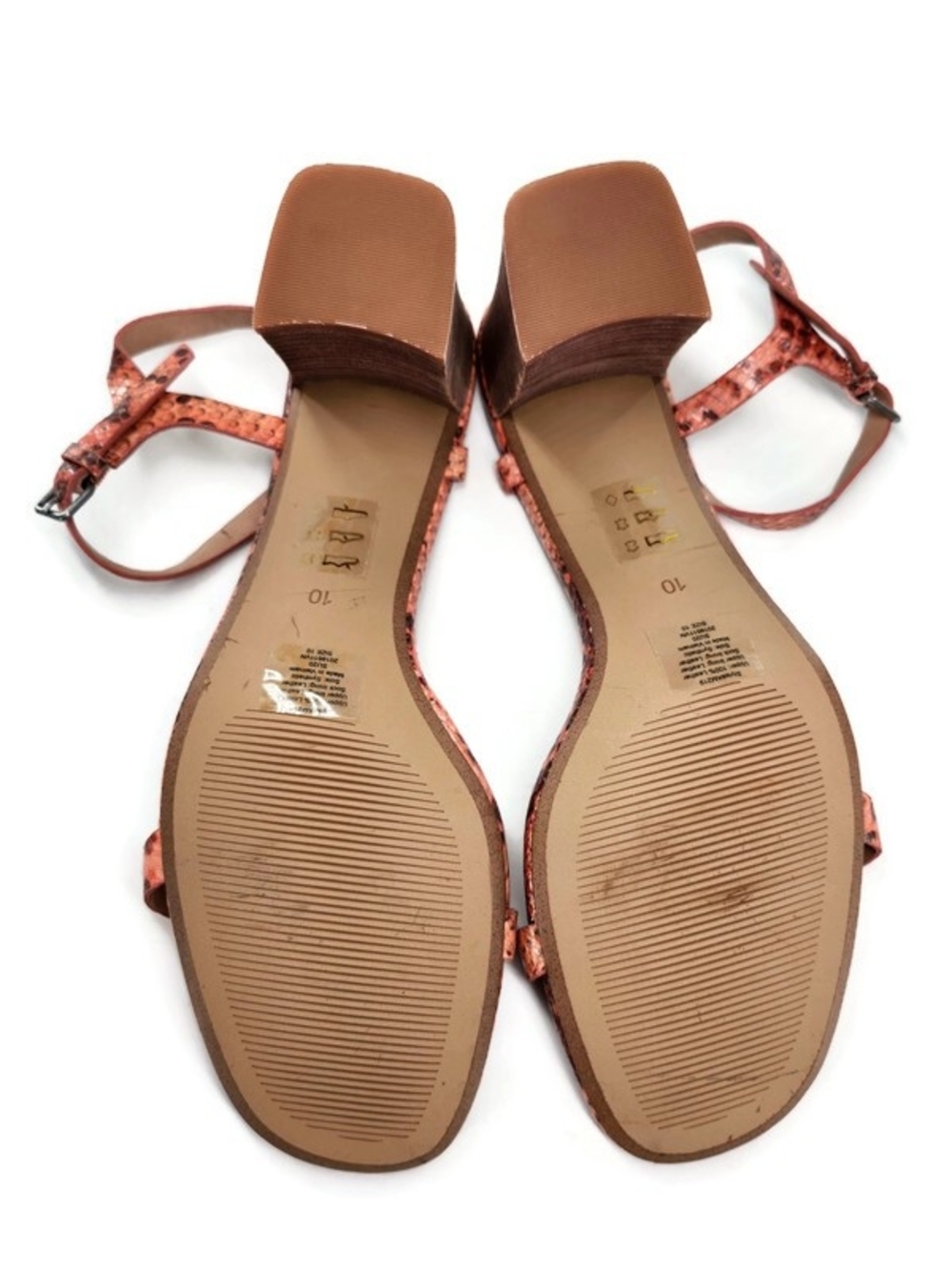 Madewell Hollie Snake Embossed Leather Open Square Toe Low Block-Heel Sandals - Picture 11 of 11